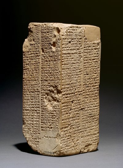 Sült agyag prizma ("Weld-Blundell prizma") a sumér királylistával, amely uralkodókat ad az "özönvíz előtt" és az isini Sin-magir királynak (Kr. e. 1827-17) ékírással, valószínűleg Larsából, alkotó: Sumerian